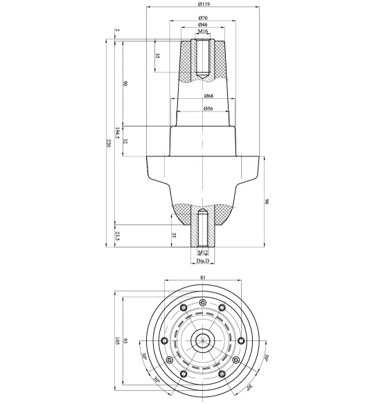 Interface C up to 36kV - 1250 A